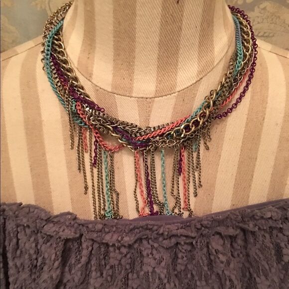 Chain Wrap Necklace w Fun Colors - Picture 8 of 9
